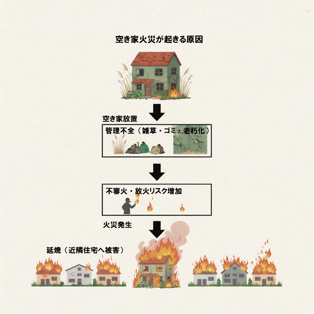 空き家火災が起こる構造・原因