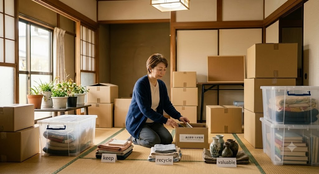 実家の片付けの様子写真